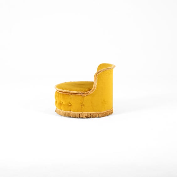 image of Midcentury gold draylon tub chair