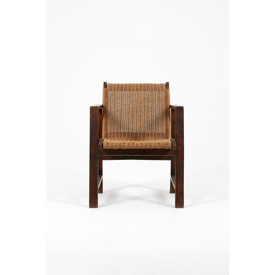 image of Midcentury French papercord armchair