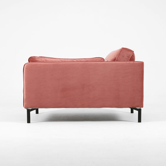 image of Dusky pink velvet armchair