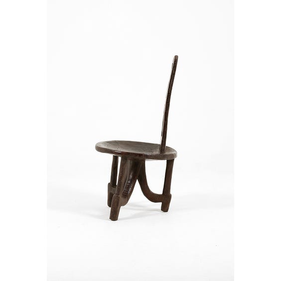 image of Primitive carved dark wood chair