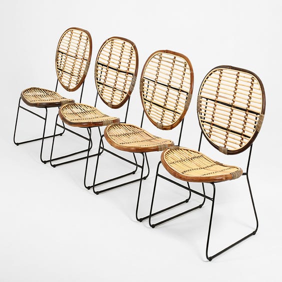 image of Two tone rattan lounge chair