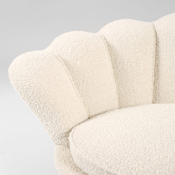 image of Off white boucle scallop chair