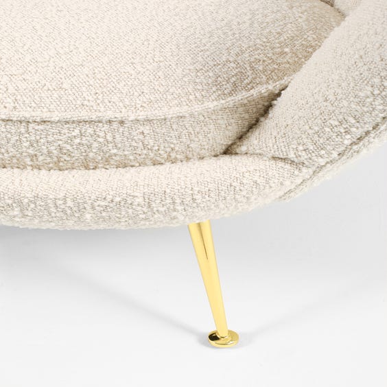 image of Off white boucle scallop chair