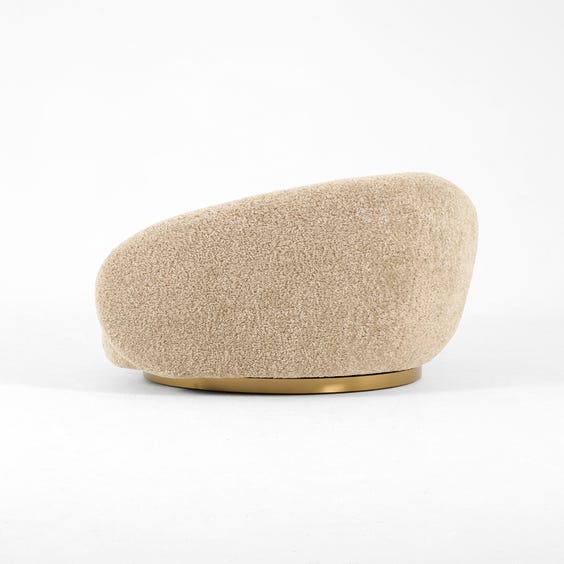 image of Oatmeal shearling tub armchair