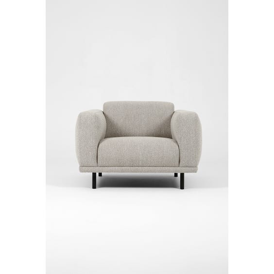 image of Stone grey boucle deep armchair