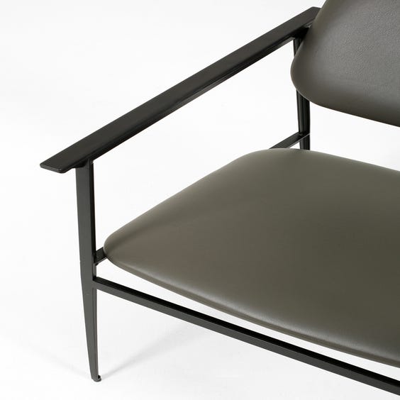 image of Modern grey leather armchair