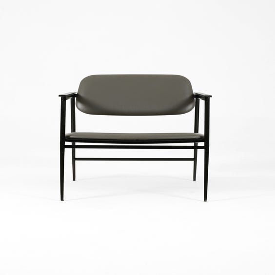 image of Modern grey leather armchair