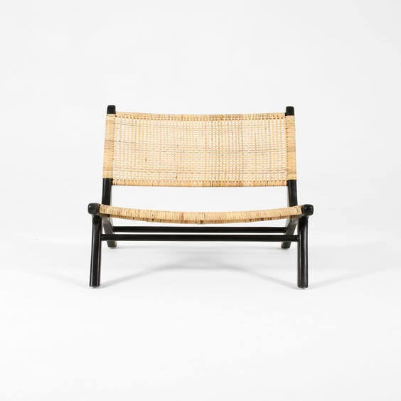 image of Woven rattan low lounge chair 
