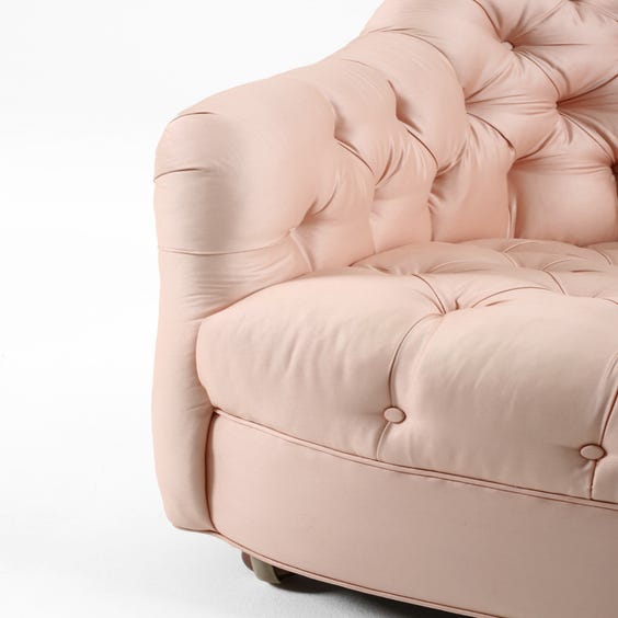 image of Midcentury satin pink armchairs