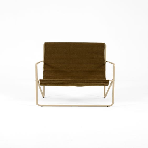 image of Muted olive low slung garden chair