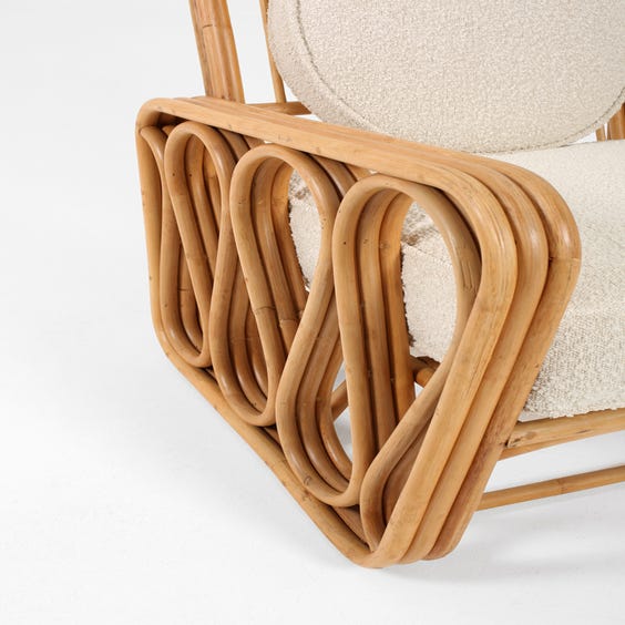 image of Midcentury rattan pretzel armchair