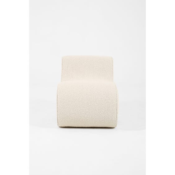 image of Postmodern off white boucle s-shaped lounge chair