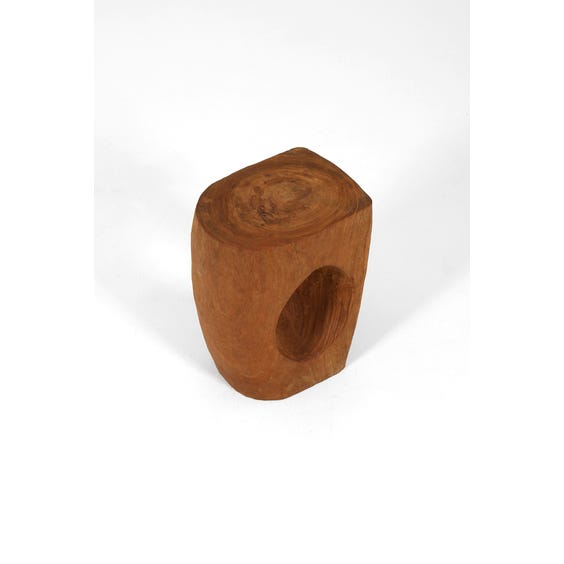 image of Wooden hand carved log stool