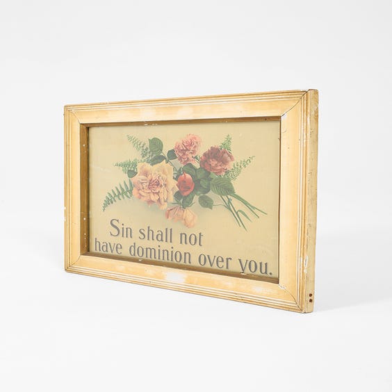 image of Religious poster in wooden frame�