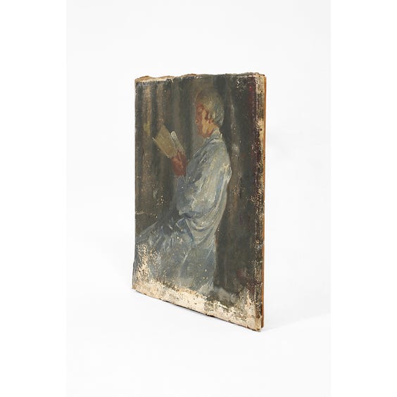 image of Oil painting of woman reading�