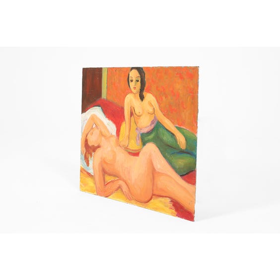 image of Oil painting of reclining nude women