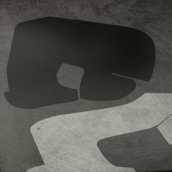 image of Print of black and pale grey abstract shapes
