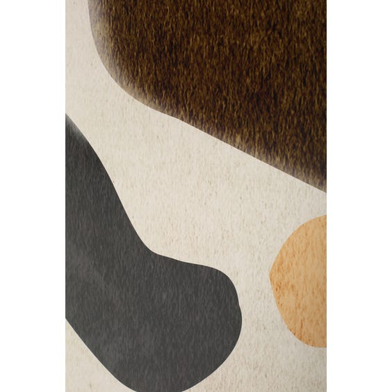 image of Large print of moss brown black and apricot shapes
