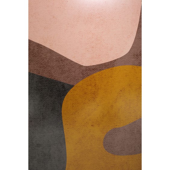 image of Print of ochre pale peach dark mauve and burgundy shapes