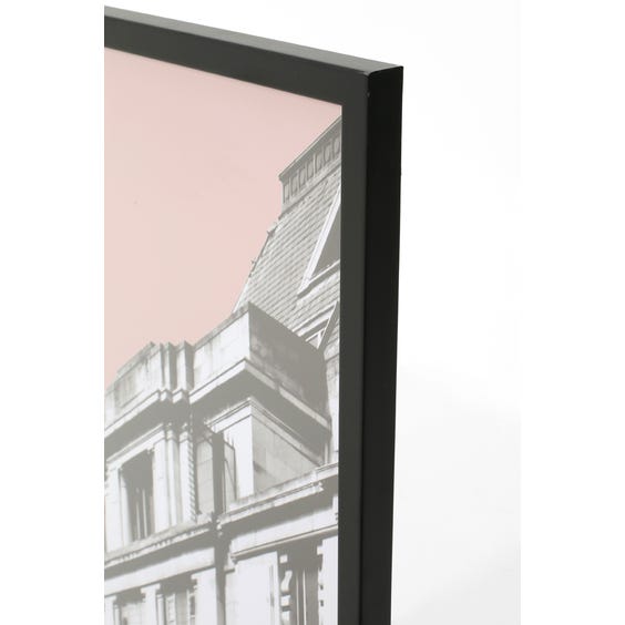 image of Print of city building with dusky pink background