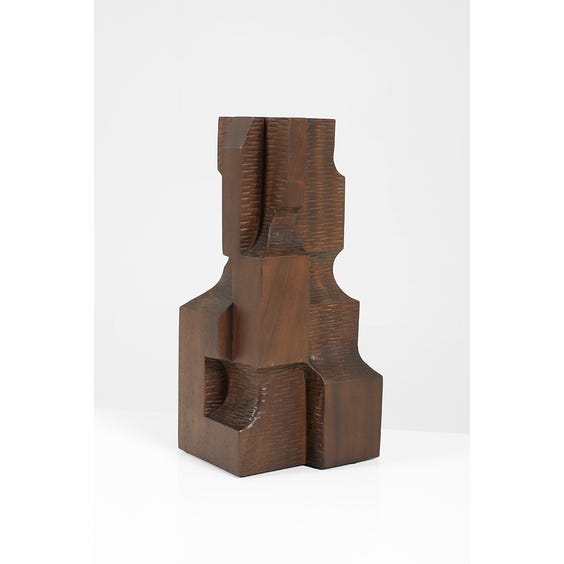 image of Espresso tainted wood block sculpture