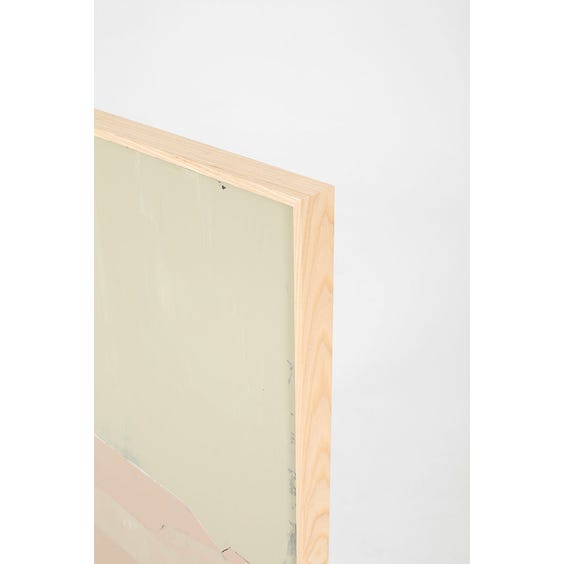 image of Large pale sage green and blush pink abstract painting