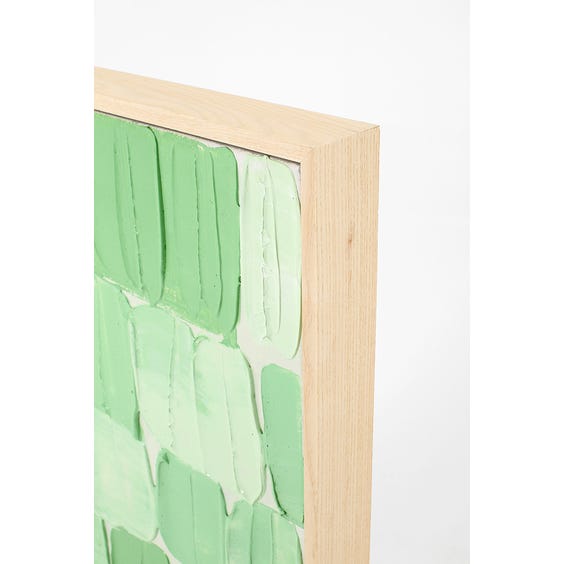 image of Large modern pea green abstract painting