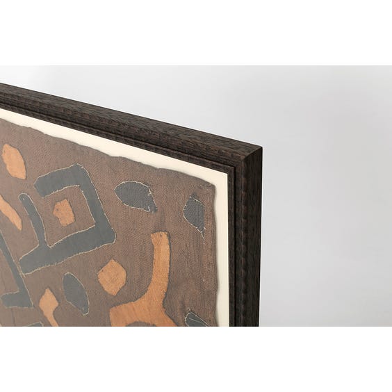 image of Large patterned Kuba cloth framed