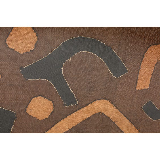 image of Large patterned Kuba cloth framed