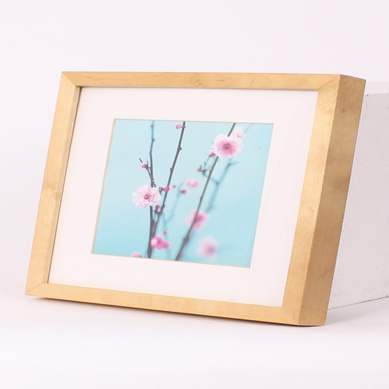 image of Square pink blossom green print