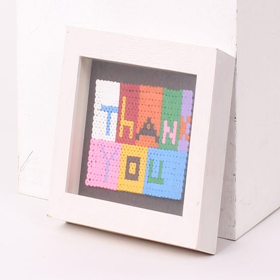 image of Child's colourful beaded 'Thankyou'