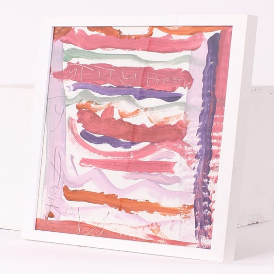 image of Pink and purple waves child's painting