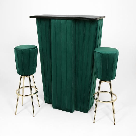 image of Emerald velvet bar counter