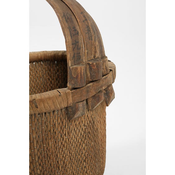 image of Antique Chinese wicker fisherman's basket