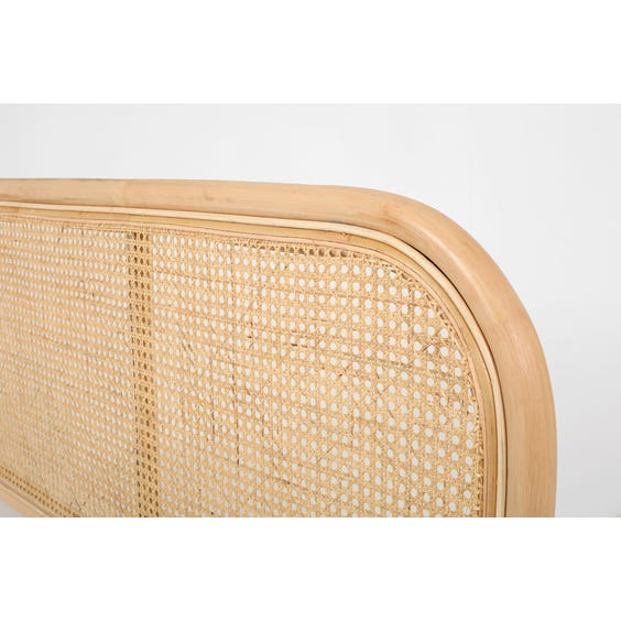 image of  Natural light wood and rattan headboard