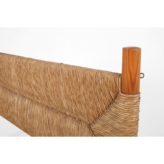 image of Natural woven raffia headboard