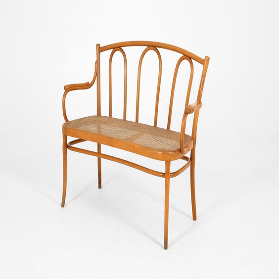 image of Thonet bench with rattan seat