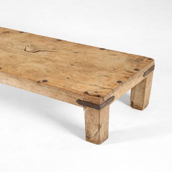 image of Rustic oak backless bench