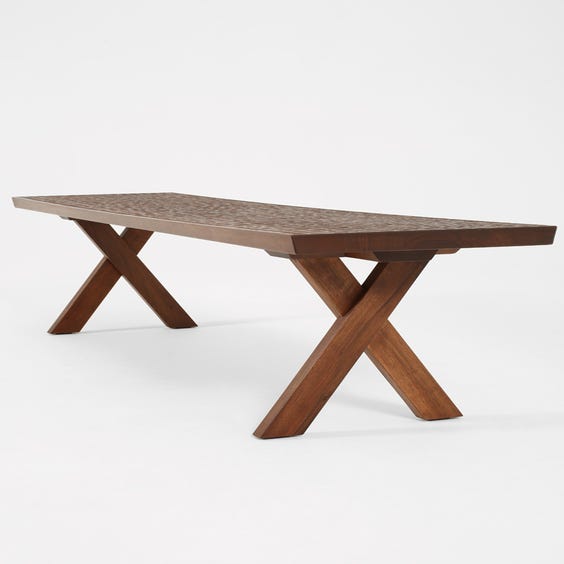 image of Modern artisanal walnut bench