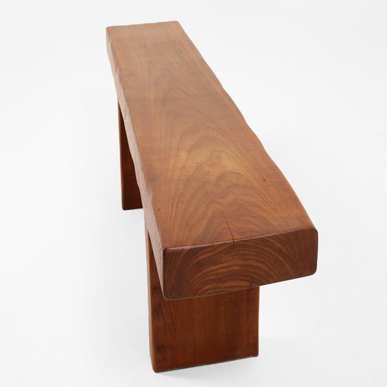 image of Midcentury solid teak bench