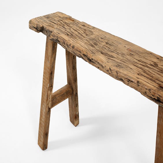 image of Rustic elm backless bench