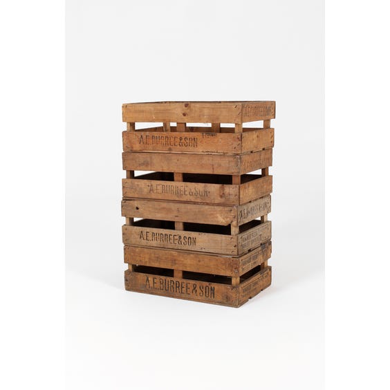image of Rustic natural wood shallow crate