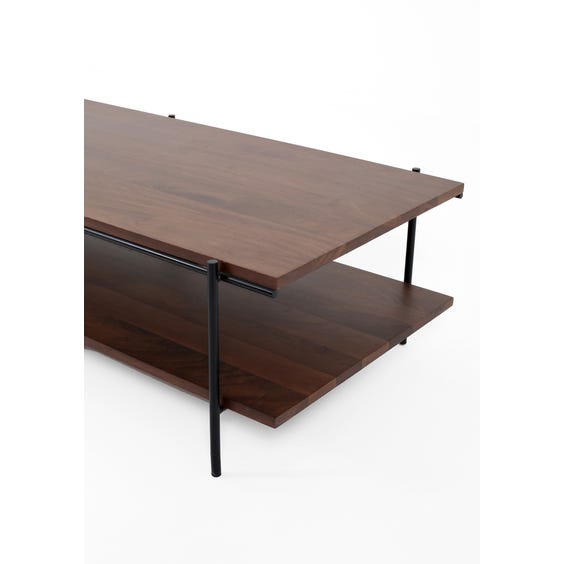 image of Modern walnut rectangular coffee table