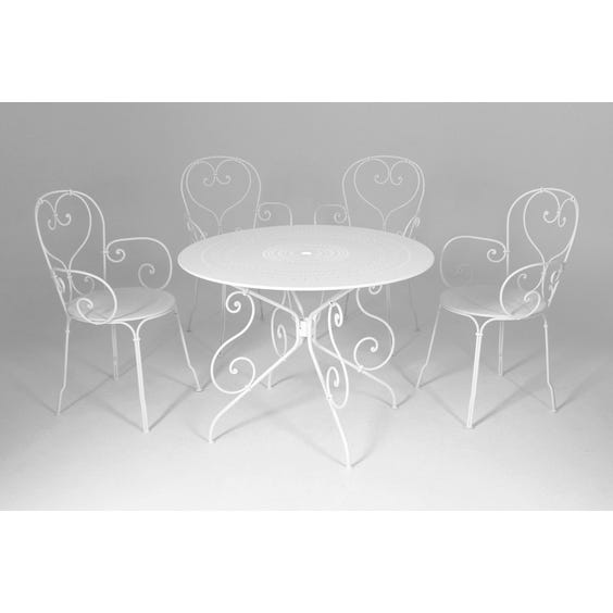 image of White French metal garden table
