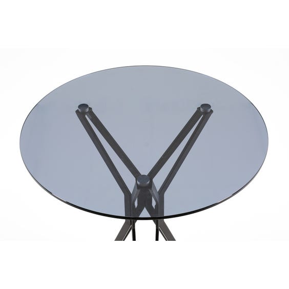 image of Circular smoked glass poseur table