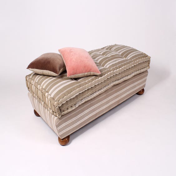 image of Vintage French grey ticking daybed