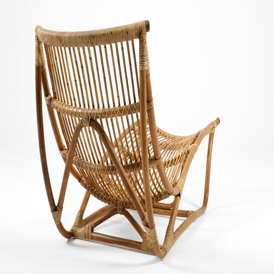 image of Midcentury rattan chaise longue