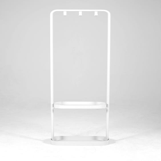 image of White lacquered metal coat stand
