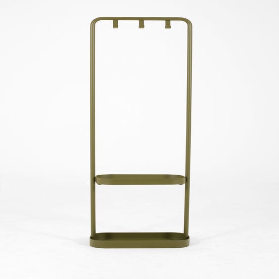 image of Olive green metal coat stand