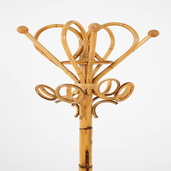 image of Midcentury French rattan coat stand